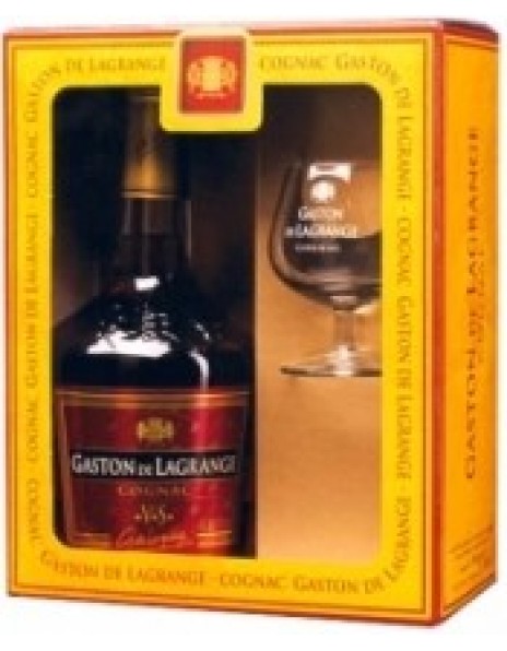 Коньяк Gaston de Lagrange V.S., gift box with glass, 0.7 л