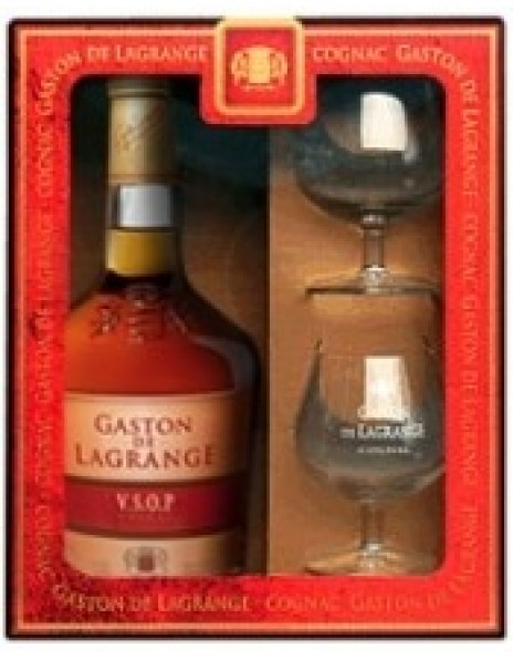 Коньяк Gaston de Lagrange V.S.O.P., gift box with 2 glasses, 0.7 л